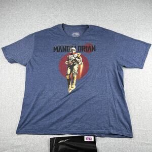 Star Wars The Mandalorian T Shirt 2X Blue Heather Graphic Print